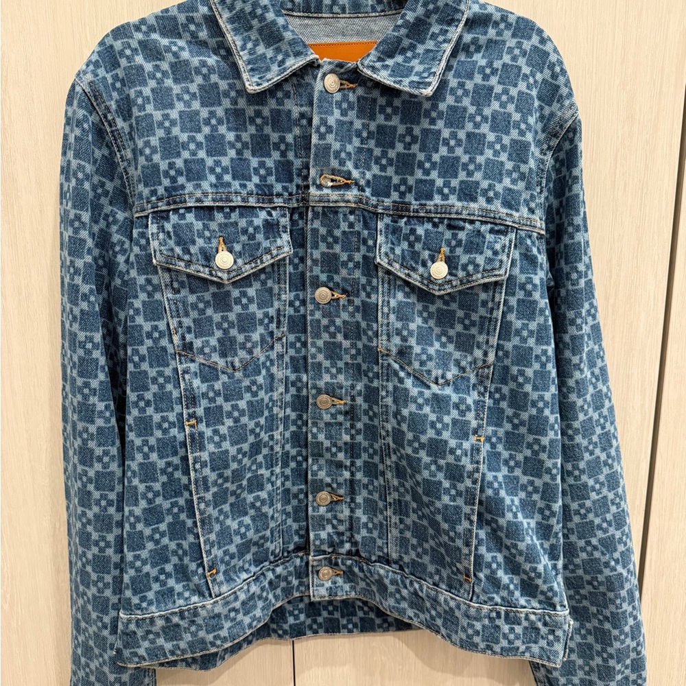 Sandro Blue Textured Denim Jacket